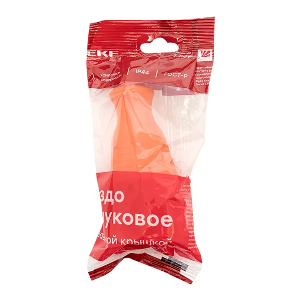 Роз. перенос. с защитной крышкой оранжевая каучуковая 230В 2P+PE 16A IP44 EKF PRO