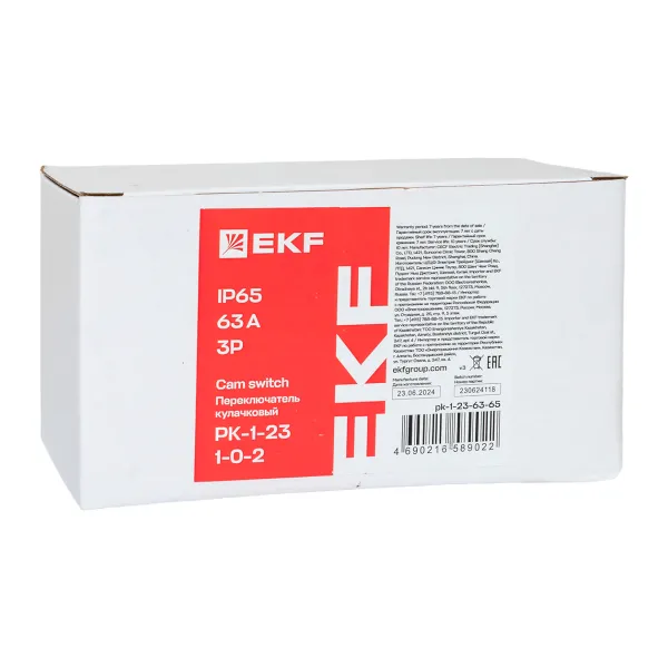 Переключатель кулачковый ПК-1-23 63А 3P «1-0-2» IP65 EKF