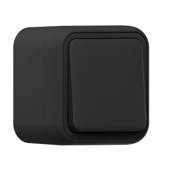 Выключатель, одноклавишный, ОП, автоматические клеммы антрацит, Бронто EKF