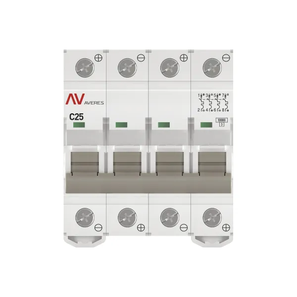 Выключатель автоматический AV-10 DC 4P 25A (C) 10kA EKF AVERES