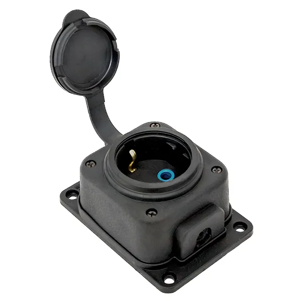 Роз. одномест. с защит. крышкой каучуковая 230В 2P+PE 16A IP44 EKF PRO