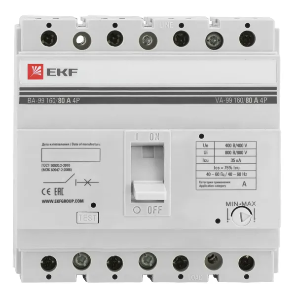 Выключатель автоматический ВА-99 160/ 80А 4P 35кА EKF PROxima