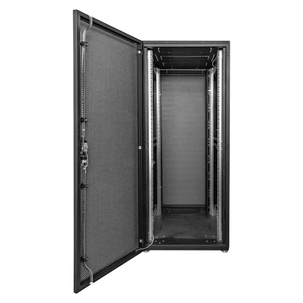 Шкаф напольный 19" TERACOM PRO 42U 600x1000 мм двери перфорированная с замком-ручкой и перфорированная чёрный