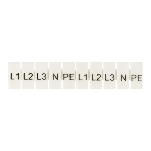 Маркеры для UT/ST/Push-in 4 с символами "L1, L2, L3, N, PE" (100 шт.) EKF