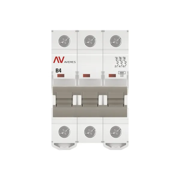 Выключатель автоматический AV-6 3P 4A (B) 6kA EKF AVERES