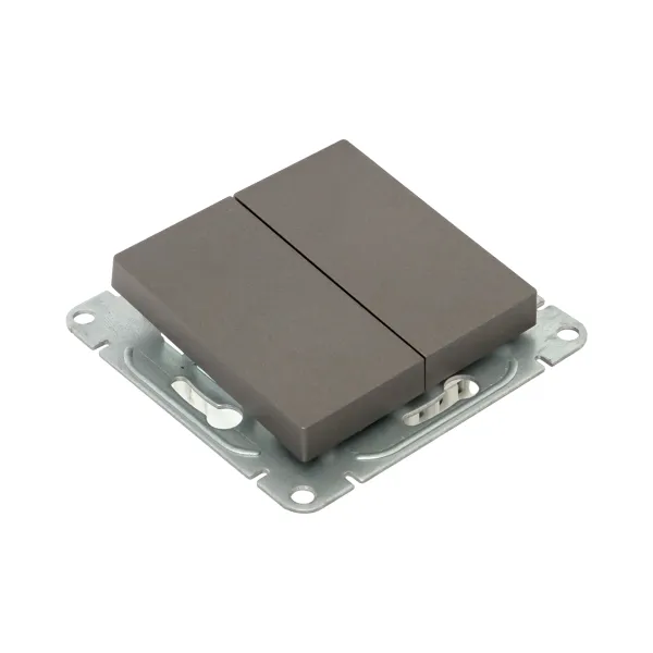 Механизм выключателя, двухклавишный, перекрёстный, мокко Эпика EKF