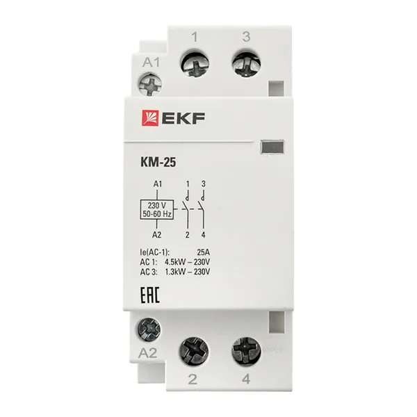 Контактор модульный КМ 25А 2NО (2 мод.) EKF PROxima