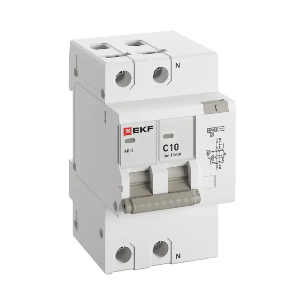 Дифференциальный автомат АД-2 10А/ 10мА (хар. C, AC, электронный) 6кА EKF PROxima