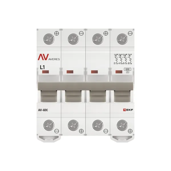 Выключатель автоматический AV-6 DC 4P 1A (L) 6kA EKF AVERES