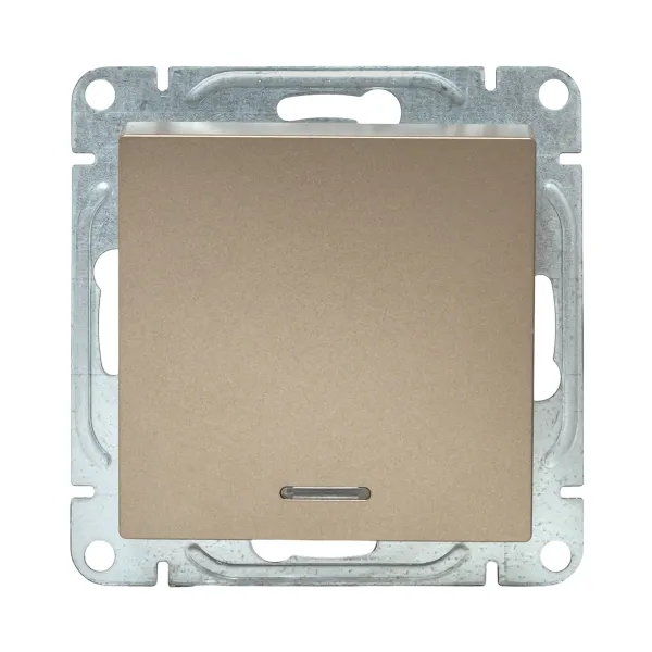 Механизм выключателя, одноклавишный, с подсветкой, шампань Эпика EKF