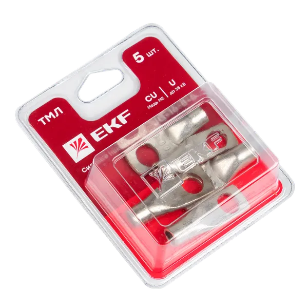 Наконечник силовой медный луженый JG-16-8-6 (ТМЛ) (5шт/упак.) EKF PROxima