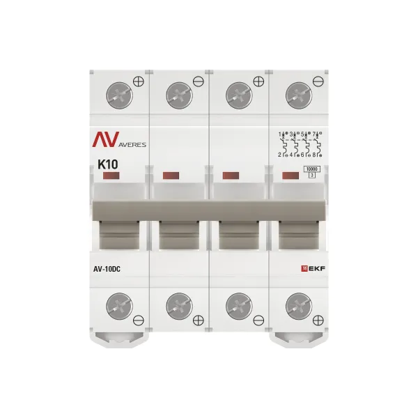 Выключатель автоматический AV-10 DC 4P 10A (K) 10kA EKF AVERES
