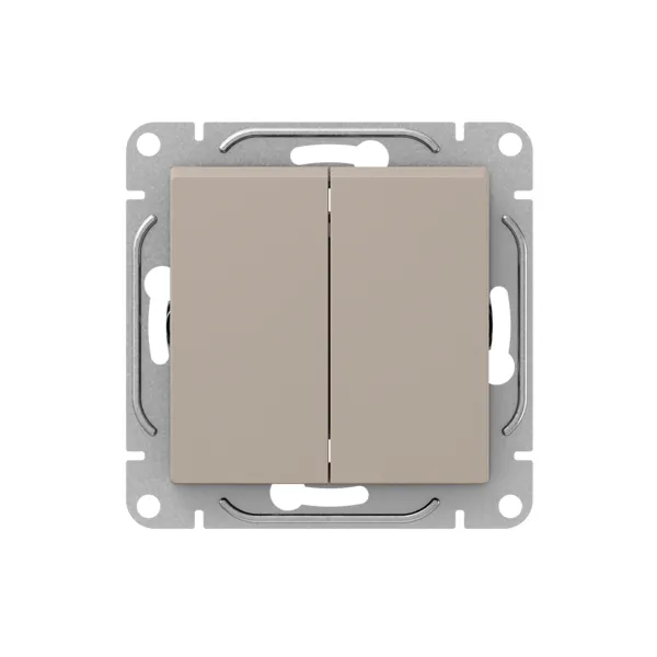 Механизм выключателя, двухклавишный, кремовый Эпика EKF