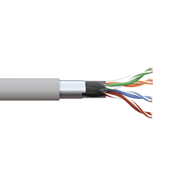 Кабель витая пара TERACOM CS Cat.5E F/UTP 4 пары solid 24AWG оболочка нг(А)-LSLTx цвет серый (упак. 305м)