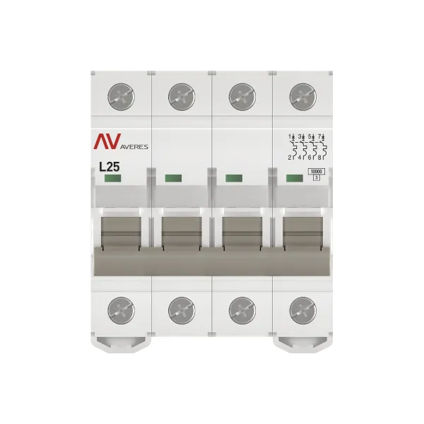 Выключатель автоматический AV-10 4P 25A (L) 10kA EKF AVERES