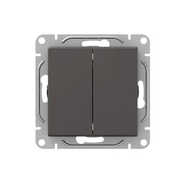 Механизм выключателя, двухклавишный, проходной, мокко Эпика EKF