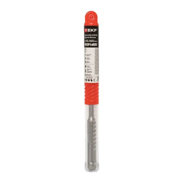 Бур по бетону SDS-plus 8х160 мм (4 резца) EKF Professional