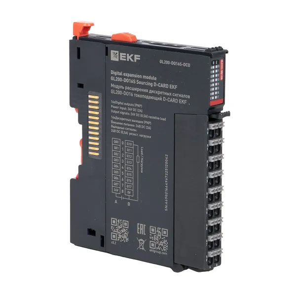Модуль расширения дискретных сигналов GL200-DO16 токоподающий D-CARD EKF