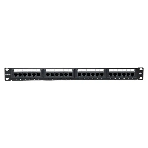 Патч-панель TERACOM 19'' Cat.5E 1U неэкранированная UTP 24 порта RJ-45 110 IDC