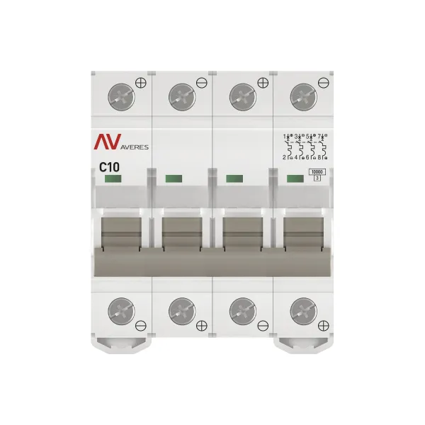 Выключатель автоматический AV-10 DC 4P 10A (C) 10kA EKF AVERES