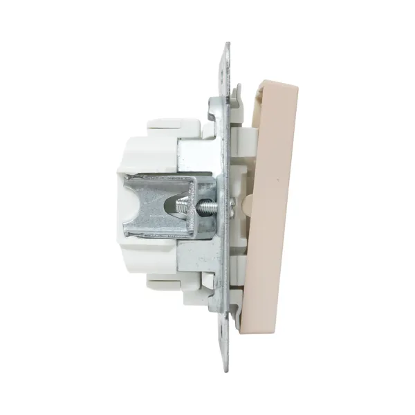 Механизм выключателя, двухклавишный, с подсветкой, кремовый Эпика EKF