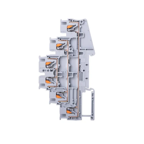 Клемма трёхуровневая Push-in 2.5 мм2 6 выводов серая EKF