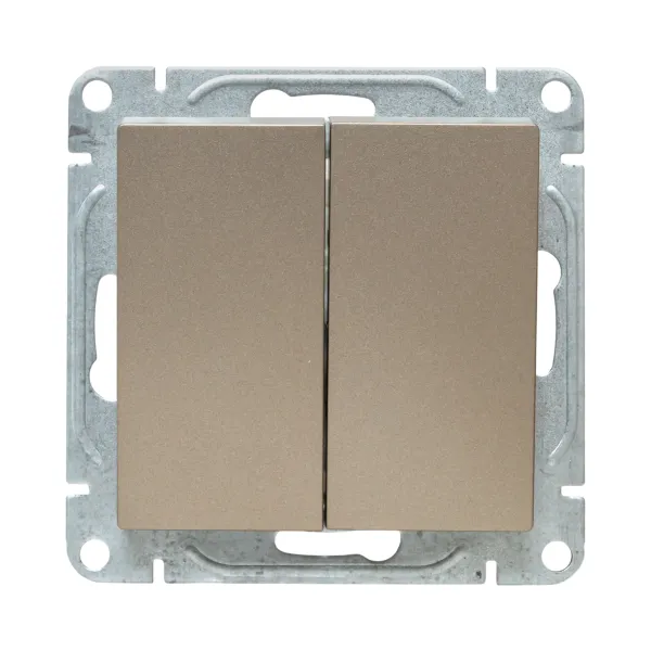 Механизм выключателя, двухклавишный, перекрёстный, шампань Эпика EKF