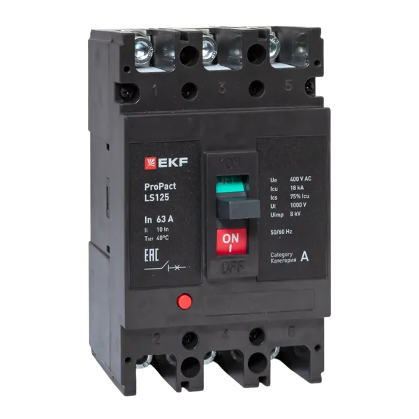Автоматический выключатель LS125 18кА 3P 63А ProPact EKF