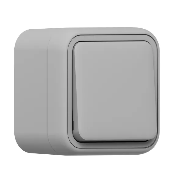 Выключатель, одноклавишный, проходной ОП, автоматические клеммы серый, Бронто EKF