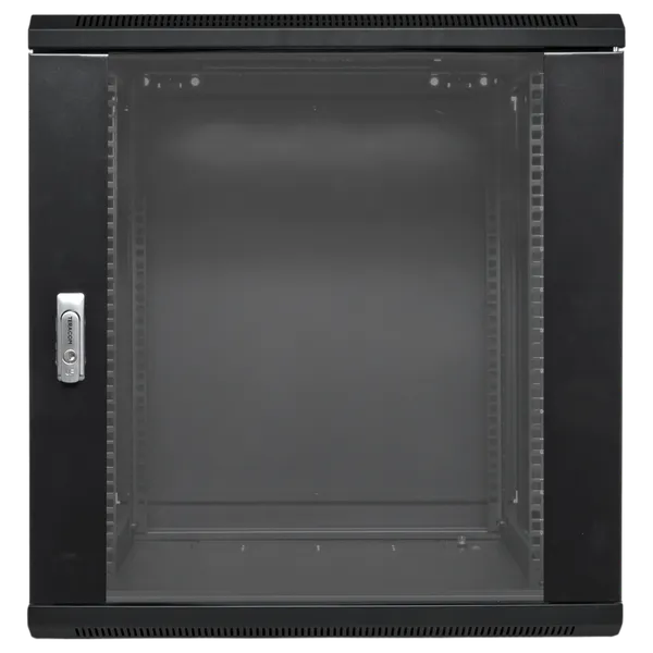 Шкаф настенный 19" TERACOM PRO 12U 600х600 мм дверь стеклянная с замком-ручкой чёрный