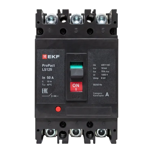 Автоматический выключатель LS125 18кА 3P 50А ProPact EKF
