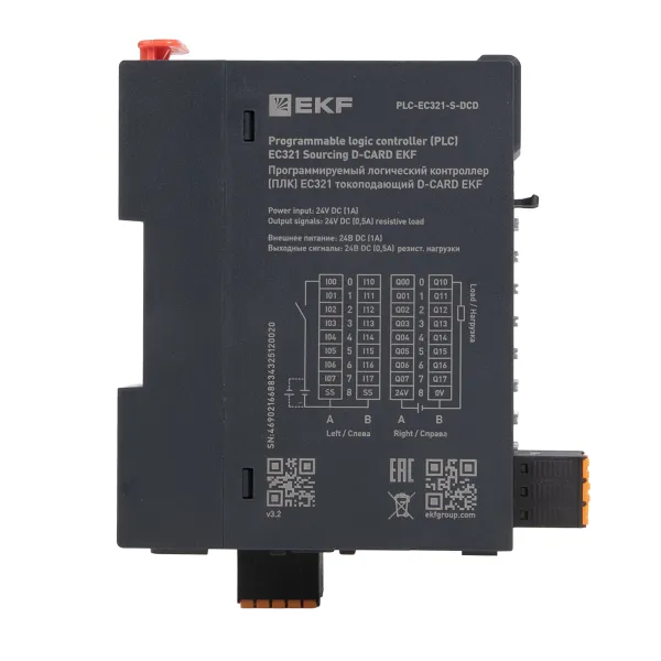 Программируемый логический контроллер (ПЛК) EC321 токоподающий D-CARD EKF