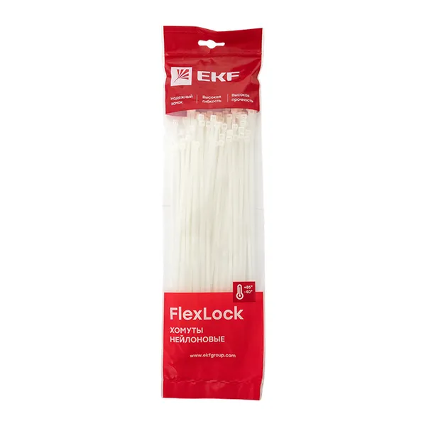 Хомут P6.6 стандартный (б), 3.6x250 (100шт) FlexLock EKF