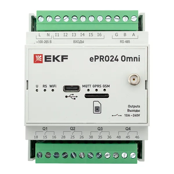 Контроллер удаленного управления 6вх/4вых Wi-Fi GSM 230 В ePRO24 Omni EKF