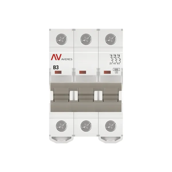 Выключатель автоматический AV-6 3P 3A (B) 6kA EKF AVERES