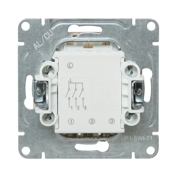 Механизм выключателя, трёхклавишный, кремовый Эпика EKF