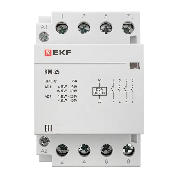 Контактор модульный КМ 25А 4NО (3 мод.) EKF PROxima