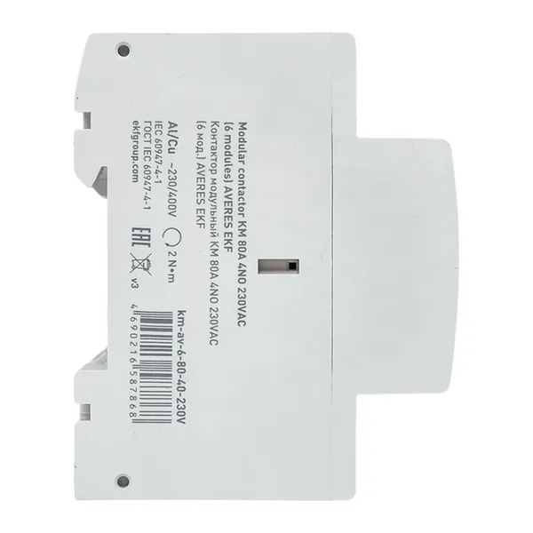Контактор модульный КМ 80А 4NO 230VAC (6 мод.) AVERES EKF