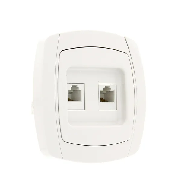 Париж Розетка RJ-45+Phone 1A 120В белая EKF Simple