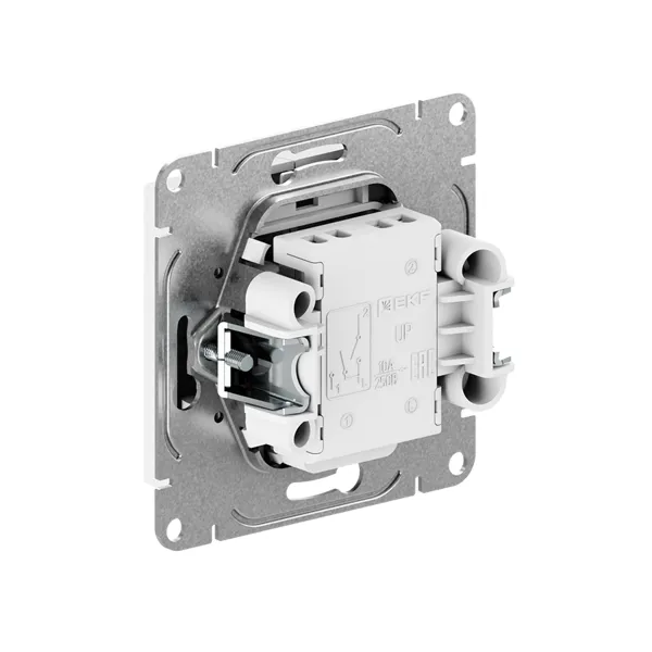 Механизм выключателя, двухклавишный, с подсветкой, кремовый Эпика EKF