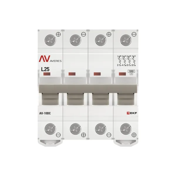 Выключатель автоматический AV-10 DC 4P 25A (L) 10kA EKF AVERES