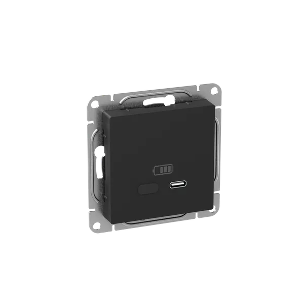 Механизм розетки USB-С, быстрая, чёрная Эпика EKF