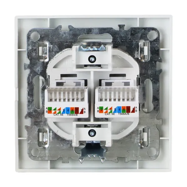 Розетка RJ-45 2-местная СП Минск белая EKF