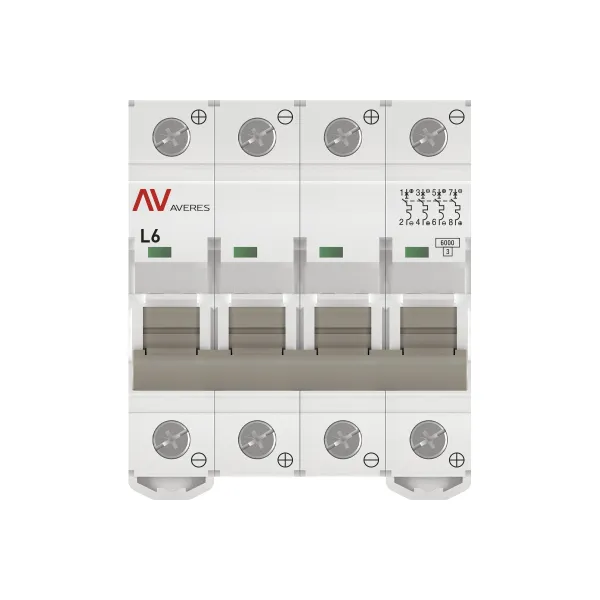 Выключатель автоматический AV-6 DC 4P 6A (L) 6kA EKF AVERES