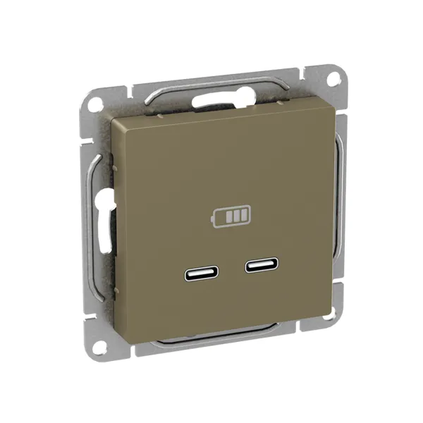 Механизм розетки USB-C - 2шт, шампань Эпика EKF