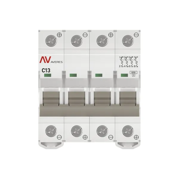 Выключатель автоматический AV-6 DC 4P 13A (C) 6kA EKF AVERES