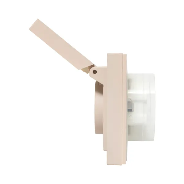 Механизм розетки двойной, 16А, IP44, с заземлением, со шторками, с рамкой, с крышками, кремовый Эпика EKF