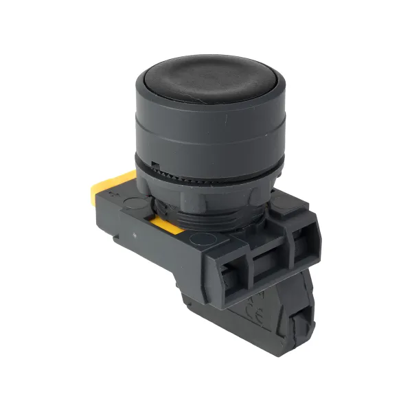Кнопка SB-31 плоская с фиксацией 1NO черная IP65 EKF