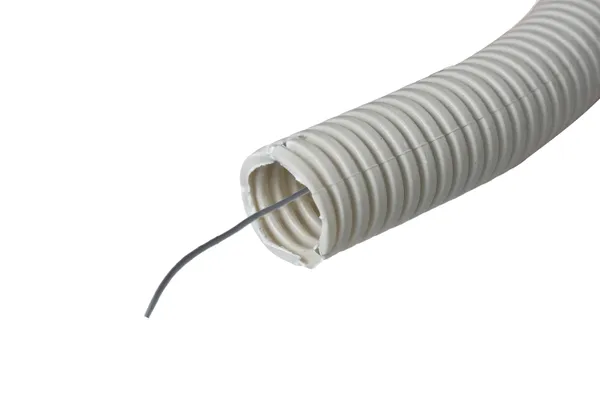 Труба гофр. ПВХ с протяжкой d50 мм (20 м) серая EKF-Plast