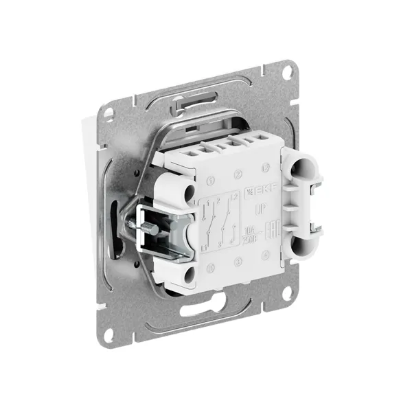 Механизм выключателя, двухклавишный, проходной, графит Эпика EKF